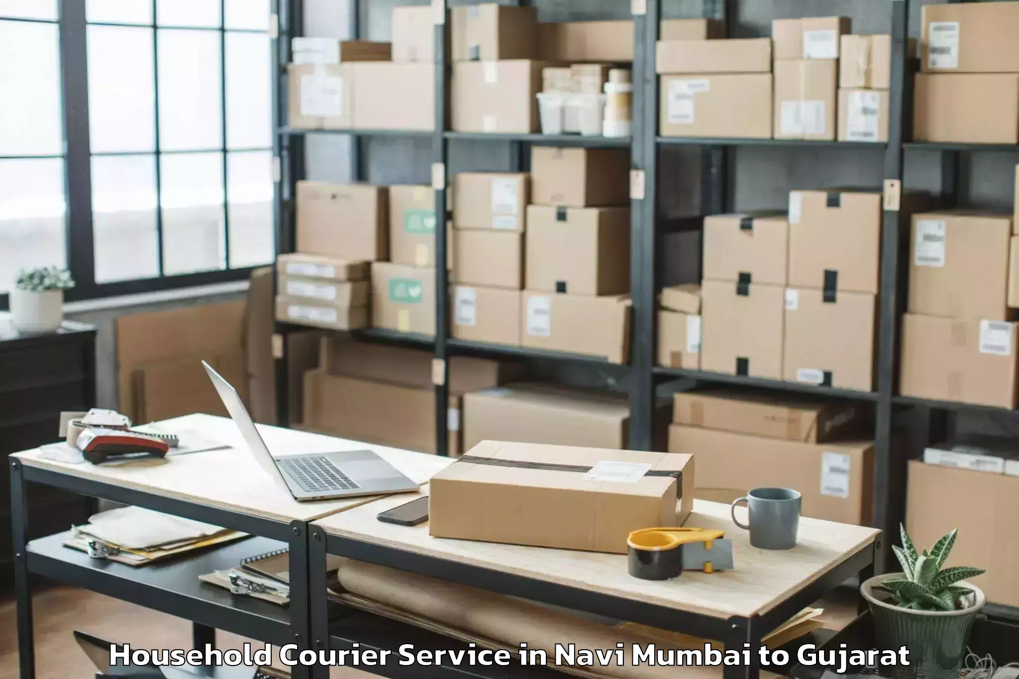 Trusted Navi Mumbai to Naroda Household Courier